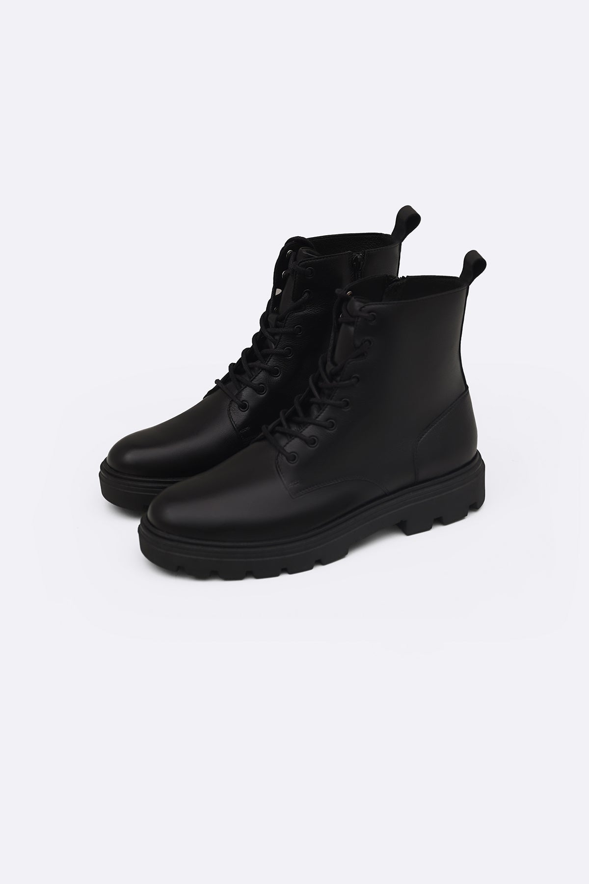 CHUNKY LEATHER BIKER BOOTS