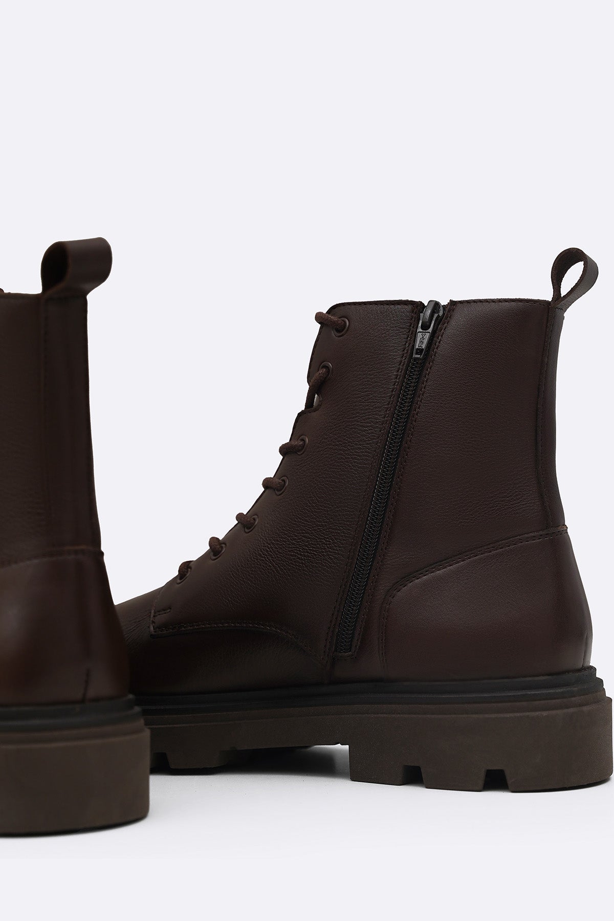 CHUNKY LEATHER BIKER BOOTS