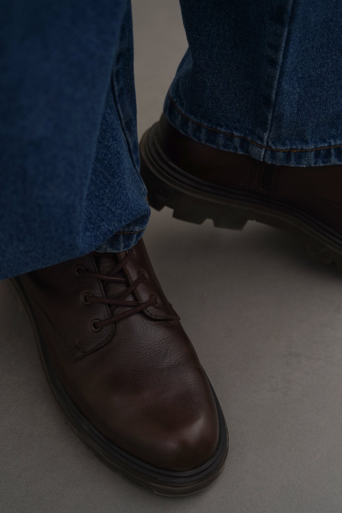 CHUNKY LEATHER BIKER BOOTS