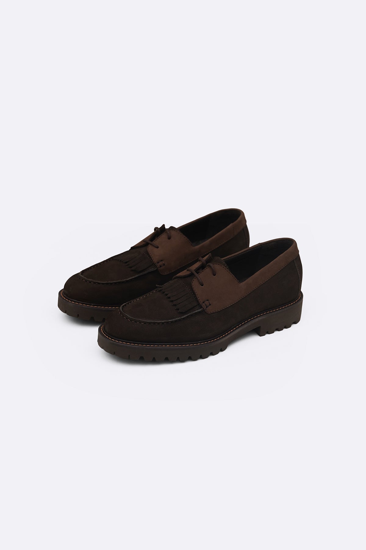 LEATHER MOC-TOE SHOES