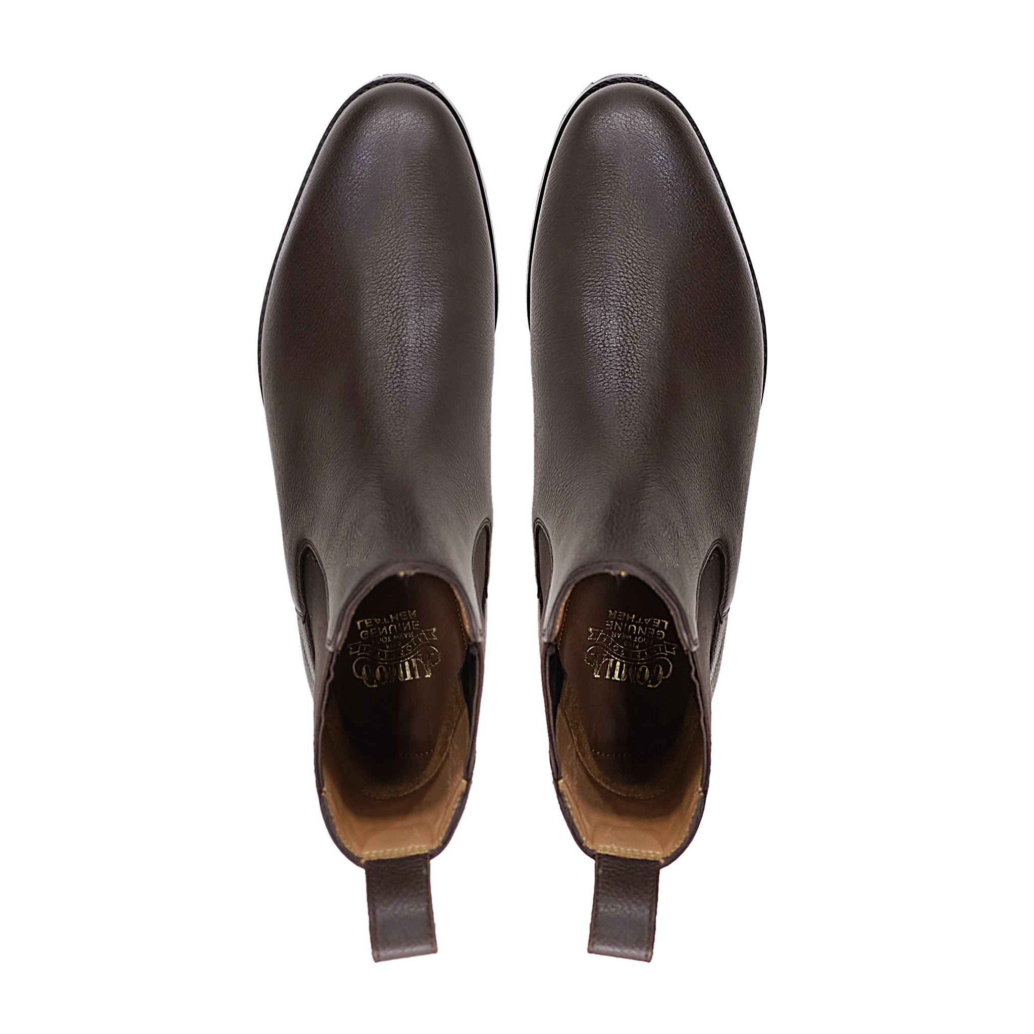 Verlin - Men's Dark Brown Pebble Grain Leather Chelsea Boot