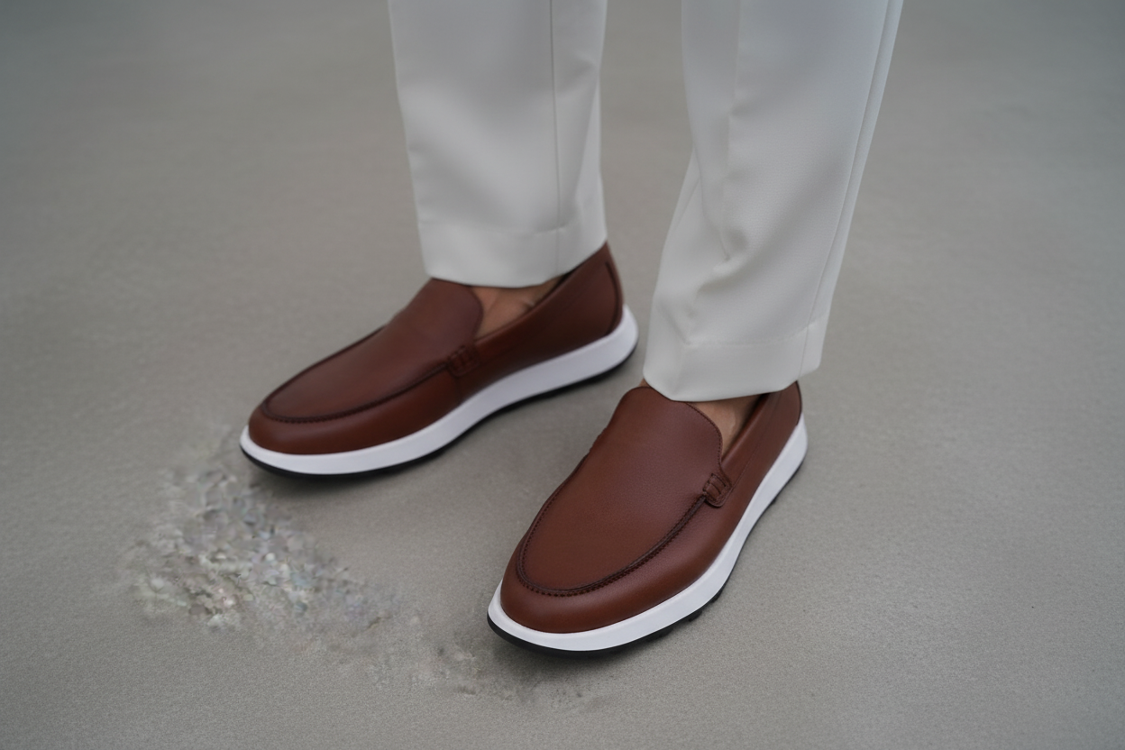 Brown Leather Loafers Landscape Banner