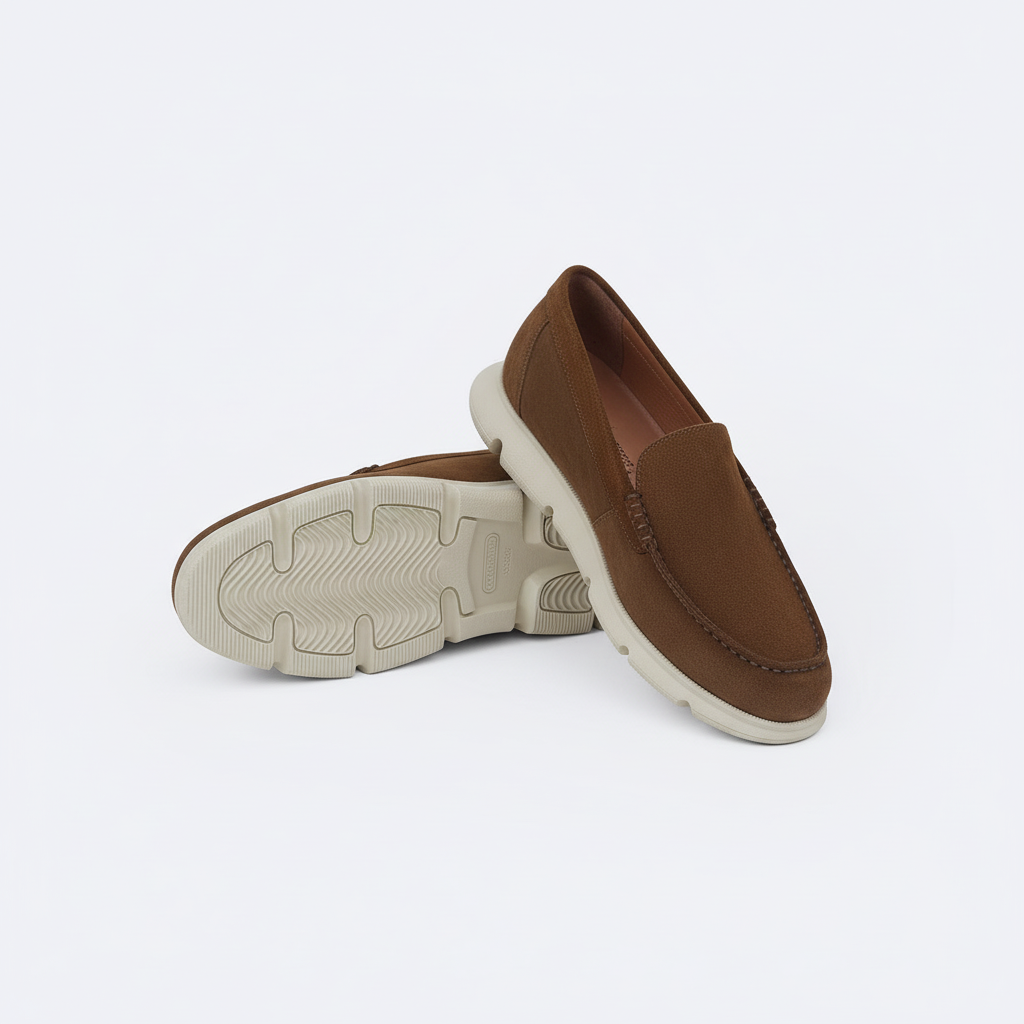 Brown Suede Loafers Alternative Pose